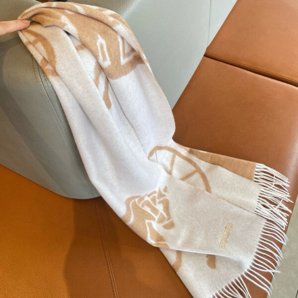 Hermes-Cashmere Jacquard Scarf #2289