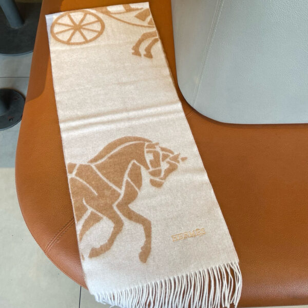 Hermes-Cashmere Jacquard Scarf #2289