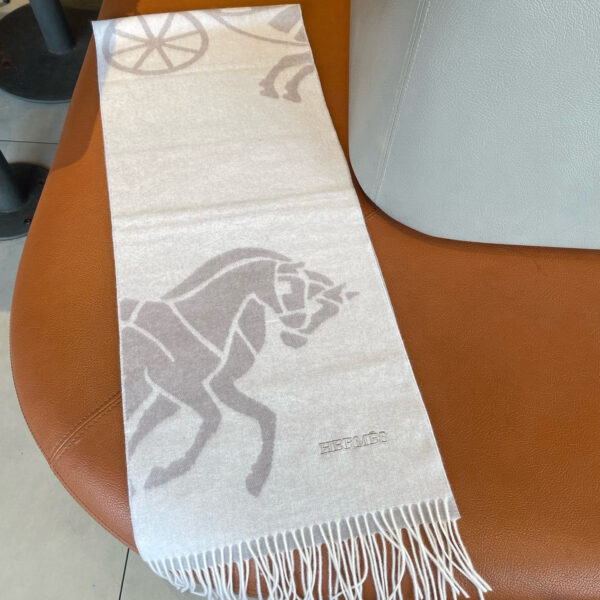 Hermes-Cashmere Jacquard Scarf #2289